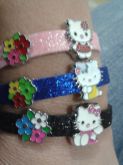 3 Pulseiras  em couro  Hello Kit